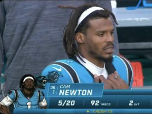 Cam Newton Benched After 2 Interceptions and 5.8 Passer Rating